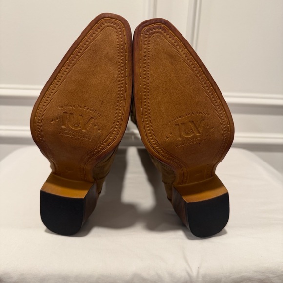 IUV Women’s Western Cowboy Boots Size 8 Tan Brown Suede CB058-BR - Picture 6 of 8